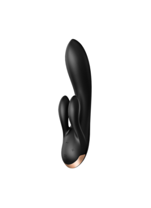 Vibromasseur rabbit noir double stimulation clitoris Double Flex Satisfyer - CC597809